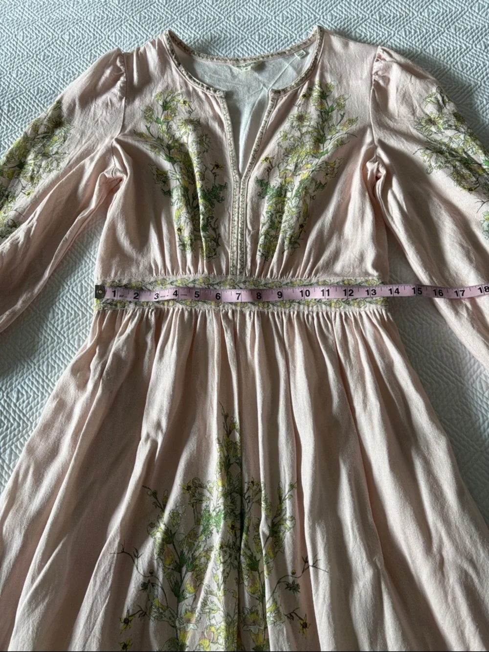 Blush Pink Floral Max Studio Maxi Linen Blend Dress - Picture 3 of 10